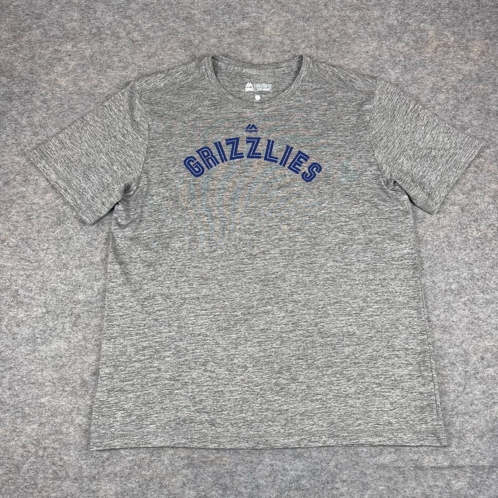 Majestic Memphis Grizzies NBA‎ Evolution Tee T-Shirt Coolbase Gray Mens Large L